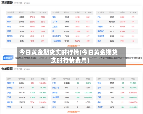 今日黄金期货实时行情(今日黄金期货实时行情费用)
