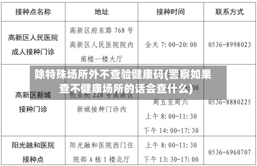 除特殊场所外不查验健康码(警察如果查不健康场所的话会查什么)-第2张图片