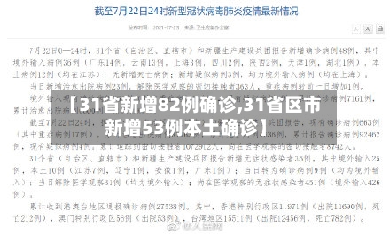【31省新增82例确诊,31省区市新增53例本土确诊】