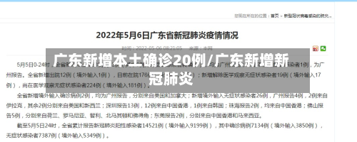 广东新增本土确诊20例/广东新增新冠肺炎