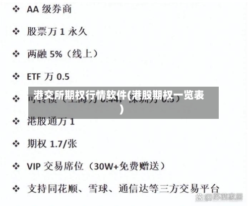 港交所期权行情软件(港股期权一览表)