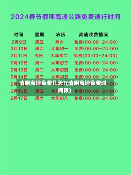 清明高速免费几天?(清明高速免费时间段)-第3张图片