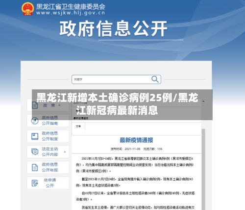 黑龙江新增本土确诊病例25例/黑龙江新冠病最新消息