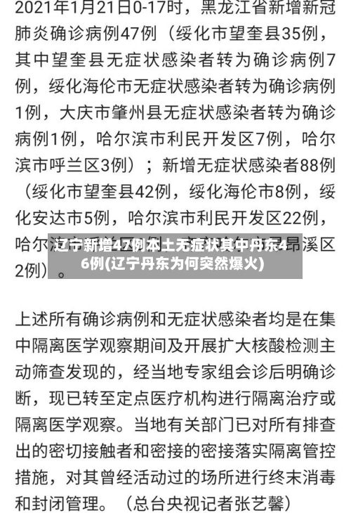 辽宁新增47例本土无症状其中丹东46例(辽宁丹东为何突然爆火)-第2张图片