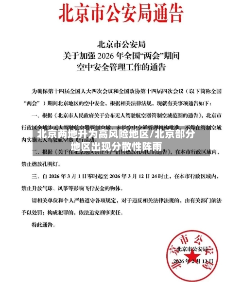 北京两地升为高风险地区/北京部分地区出现分散性阵雨