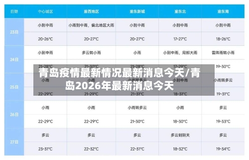 青岛疫情最新情况最新消息今天/青岛2026年最新消息今天