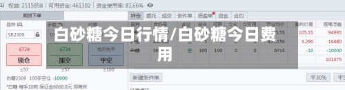 白砂糖今日行情/白砂糖今日费用
