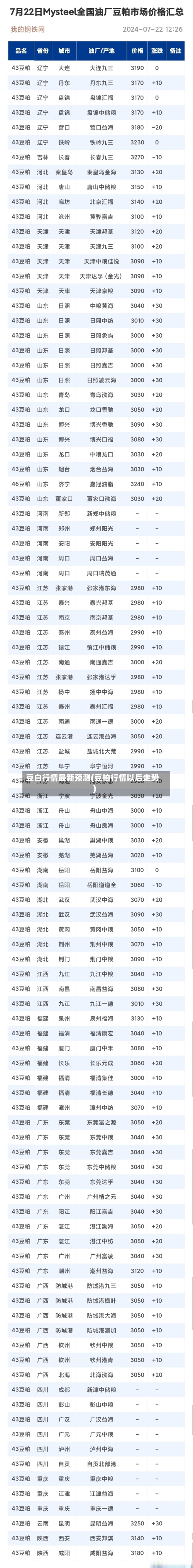 豆白行情最新预测(豆柏行情以后走势)