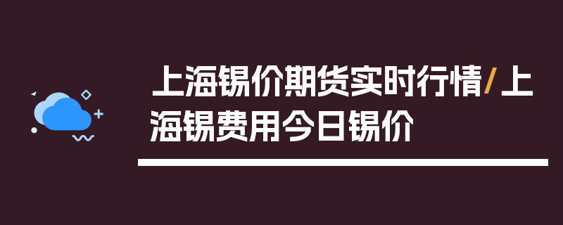 上海锡价期货实时行情/上海锡费用今日锡价