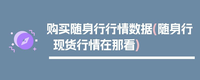 购买随身行行情数据(随身行现货行情在那看)