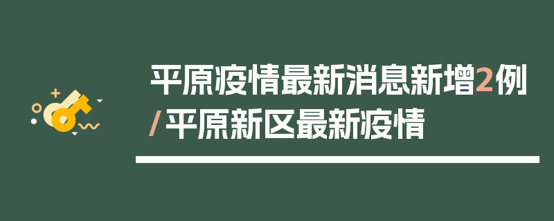 平原疫情最新消息新增2例/平原新区最新疫情